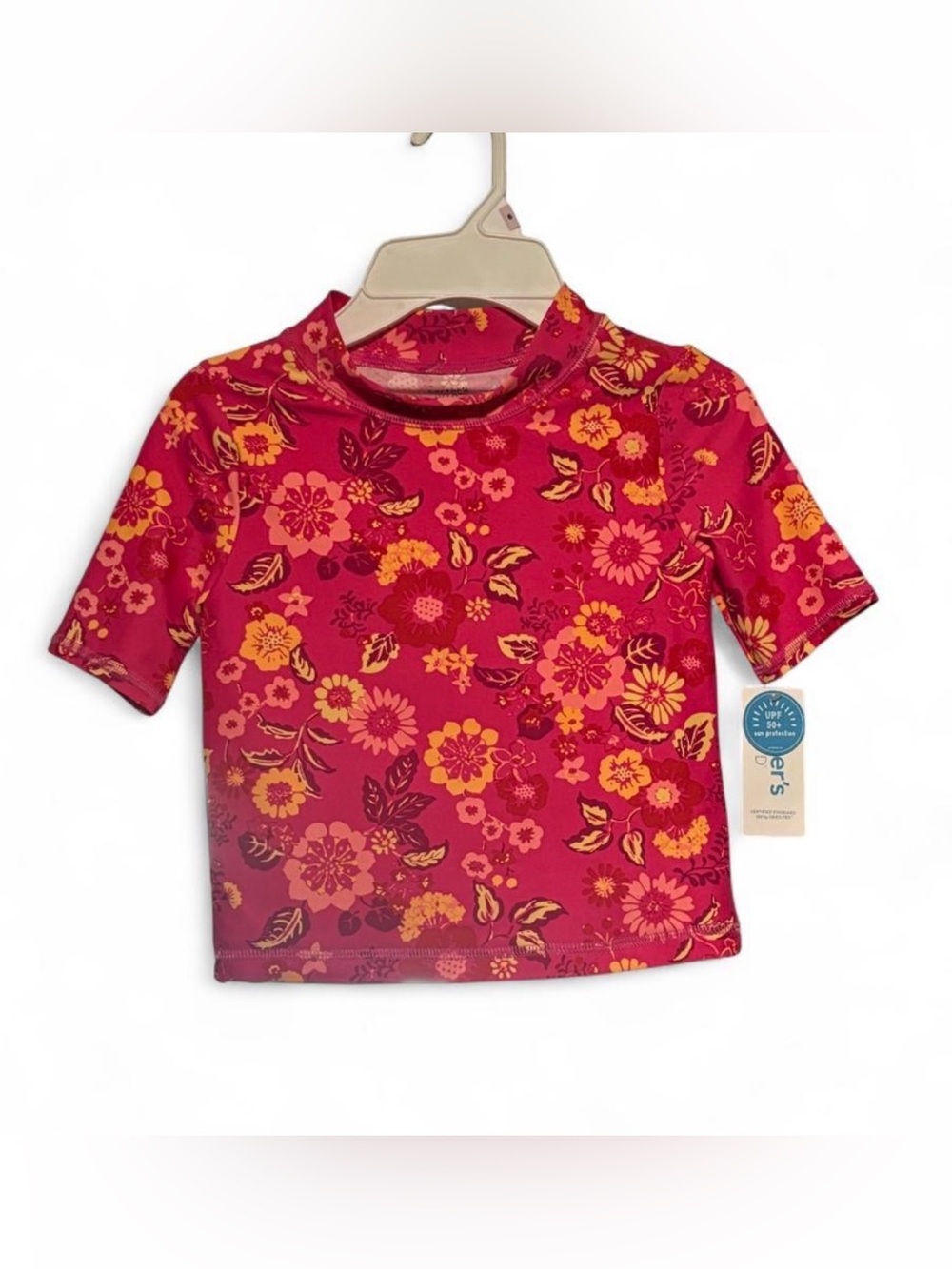 Carter's Girl’s  Pink Floral Swim Rashguard Top Size 6/6X NWT